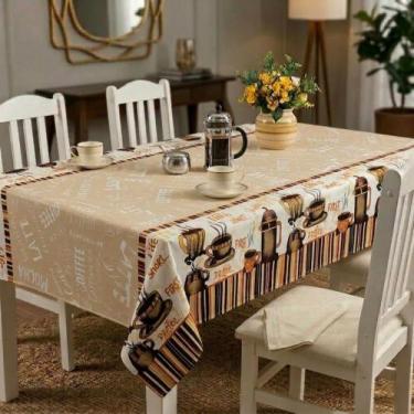 Imagem de Toalha de Mesa Retangular Oxford 2,20x1,40 Poliéster Estampada Lavável