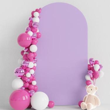 Imagem de Capa de arco de casamento Wokceer Spandex ajustada em lavanda 2,2 m