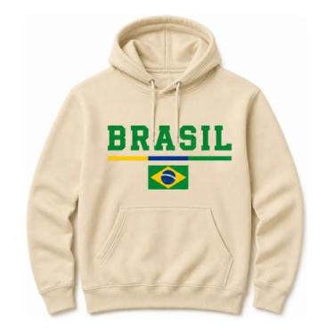 Imagem de Moletom Adulto 100% Algodao Brasil Copa Hexa Unissex Macio Confortavel