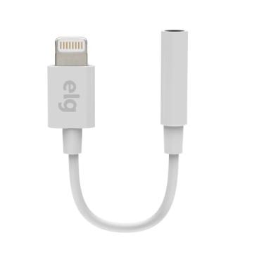 Imagem de Cabo Adaptador de Áudio para Dispositivos Apple, Lightning para Auxiliar, 8,5cm, Compatível com Dispositivos com Saída P3, Branco, ADP8P3, ELG