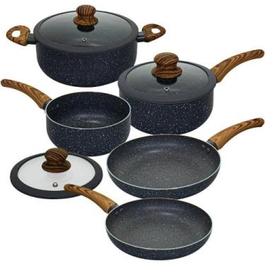 Imagem de Conjunto de Panelas Indução Revestimento Cerâmica Granito Cinza Yafo 5