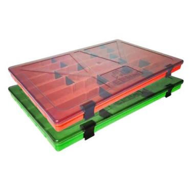 Imagem de Kit com 02 Estojos para Iscas EP Fishing Colors (Verde e Laranja, 22 d
