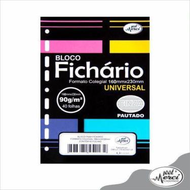 Imagem de Bloco de fichário colegial universal cinza merci - 40 folhas, Pontilha
