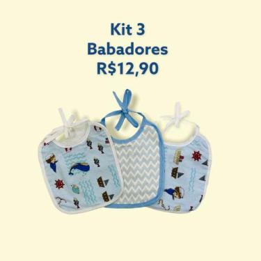 Imagem de Babadores Plastificado 3 Unidades Masculino - PAPI, Azul