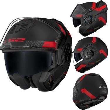 Imagem de Capacete Ls2 Ff906 Advant Bend Robocop Preto fosco vermelho, 60/l, Pre