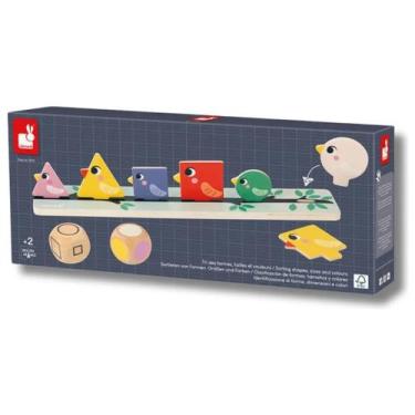 Imagem de Jogo Cores E Formas Geometricas Passaros Madeira Janod