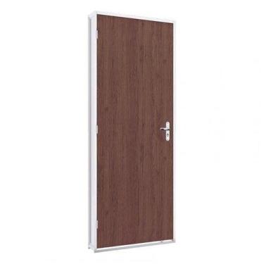 Imagem de Porta de Aço Duraplac 215x75cm Batente de Aço 12cm Riobras Tabaco