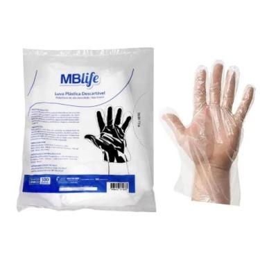 Imagem de Luva Plastica Descartavel Mblife 100 Unidades - MEDIX