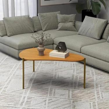 Imagem de Mesa de Centro Orgânica 90cm 100% MDF Marrom - Dalla Costa