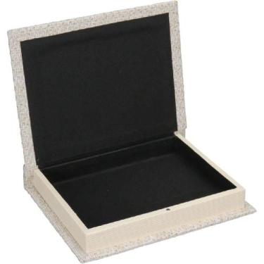 Imagem de Kit 2 Caixa Organizadora HomeCo Livro Linho Marfim - HOME&CO
