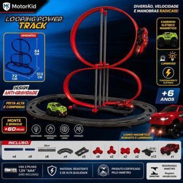 Imagem de Pista Corrida Tematica Carrinho Eletrico Magnetico Vermelho Divertido 