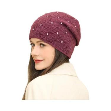 Imagem de Gorro Feminino De Inverno Quente Com Mistura De Pele De Coelho, Estilo