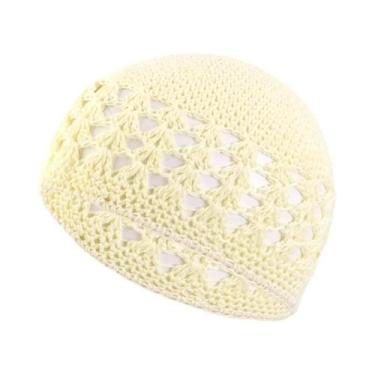 Imagem de Gorro Kufi De Algodão Sólido Para Mulheres E Homens, Toucas Islâmicas 