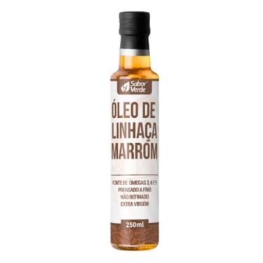 Imagem de Óleo de Linhaça Marrom Sabor Verde 250ml Prensado a Frio Extra Virgem