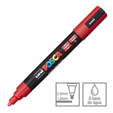 Imagem de Caneta Posca Marcador Uni-Ball PC-5M Vermelho 15 - Uni Ball, Vermelho