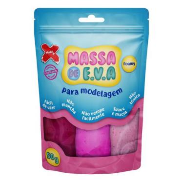 Imagem de Massa de Eva C/3 Cores 50g Make+ Arte Massinha Modelar