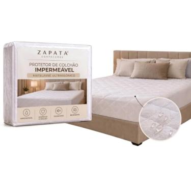 Imagem de Capa De Colchão Impermeável Matelado Solteiro, Casal, Queen e King Branco Para Quartos e Hotéis (Queen)