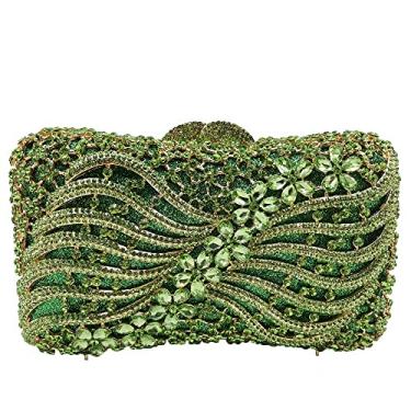 Imagem de Bolsas femininas de cristal para noite de festa de casamento com strass, Verde, Small