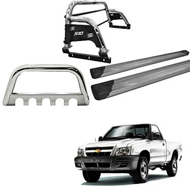 Imagem de Kit Quebra Mato+Santo Ant H3+Estribo Plat S10 94/11 Cromo CS