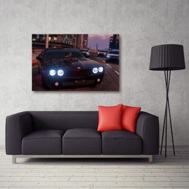 Imagem de Quadro decorativo Carro GTA V Jogos - Tela em Tecido