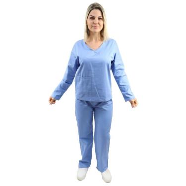Imagem de Pijama em Algodão Uniforme Centro Cirúrgico Manga Longa