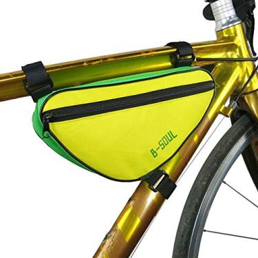 Imagem de Bolsa com moldura de bicicleta para ciclismo para tubo frontal Bolsas triangulares de bicicleta Bolsa de bicicleta Acessórios de equitação de bicicleta, Amarelo