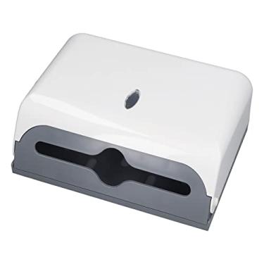 Imagem de Dispensador de toalha de papel montado na parede, dispensador de papel toalha de v¨¢rias dobras, seguro e resistente ABS de canto brilhante porta-toalha de papel de banheiro dispensador de papel t