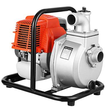 Imagem de Bomba de água a gás bomba de transferência portátil de água 49 CC 4 tempos motor a gás bomba de auto-sucção para poço gramado jardim irrigação piscina lago, laranja-3,8 cm