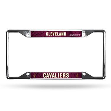 Imagem de Moldura cromada para placa de licença NBA Rico Industries Easy View, Cleveland Cavaliers, 15 x 31 cm