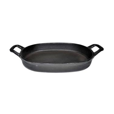 Imagem de Assadeira Ferro Fundido Lisa Oval Alça Ferro St 35X24Cm