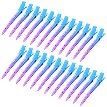 Imagem de 24 pacotes de clipes de bico de pato, Bantoye de 8,5 cm de metal à prova de ferrugem com furos para penteado, coloração de cabelo, azul gradiente