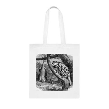 Imagem de Cuscus Of New Guiné Vintage Gravação, Sacola Engraçada, Bolsa de Ombro, Sacolas Reutilizáveis, Cesta de Aniversário de Natal, Branco