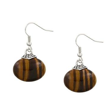 Imagem de Brinco oval de pedra natural Falari