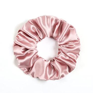 Imagem de DISANGNI Prendedores de cabelo de seda para prevenção de frizz e quebra, 22 Mommes puros 100% seda de amoreira sem danos, suportes de rabo de cavalo de seda elástica, 16 peças, cor aleatória (rosa)