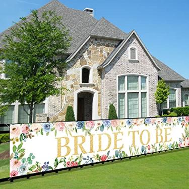 Imagem de Joyiou Bride To Be Backdrop Banner Decorations, Large Rustic Bachelorette Engagement Party Lawn Sign Porch Sign, Bridal Shower Photo Booth Props for Indoor Outdoor (9.8x1.6ft)