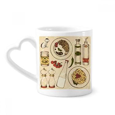 Imagem de Caneca Ilustração de Dieta Residente da Alfândega da Itália Caneca de Café Cerâmica Copo de Coração de Vidro