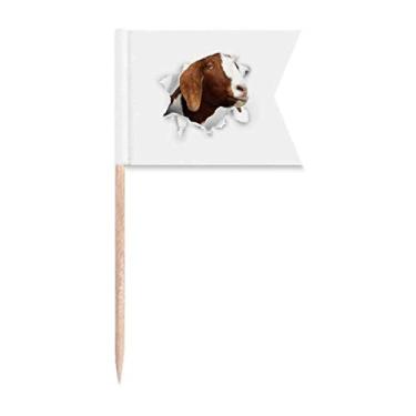 Imagem de Animal Paper Breaking Shock Expressions Bandeiras de palito de dente para marcação de rotulagem para bolo de festa comida prato de queijo