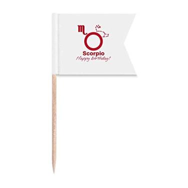 Imagem de Marcação de palito de dente de escorpião, celebração de aniversário, constelação de aniversário, marcação, para festa, bolo, comida, placa de queijo
