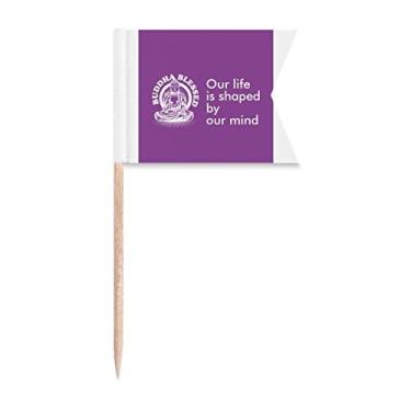 Imagem de Body Mind Shaping Culture - Bandeiras de palito de dente para marcação de rotulagem para bolo de festa, comida e queijos