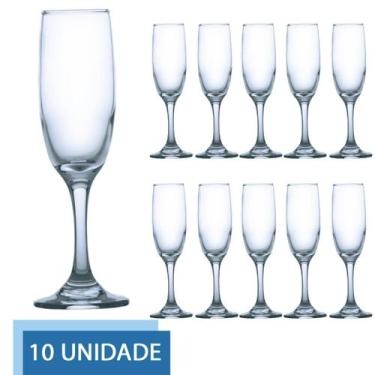 Imagem de Conjunto 10 Taça De Vidro 177ml Rioja Champagne Cristal Luxo - Casa Li
