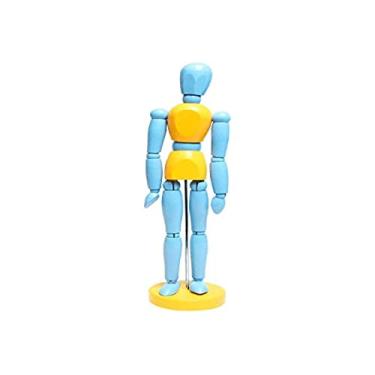 Imagem de Sinoart Manequim Articulado 30Cm Azul Amarelo, Sfm018-Cc-A