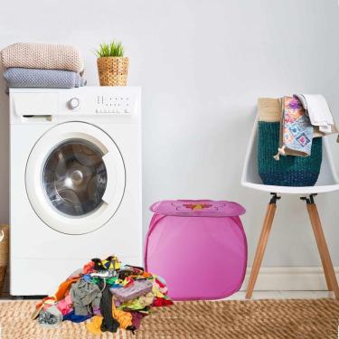 Imagem de Cesto Organizador De Brinquedo Roupa Suja Dobrável Borboleta