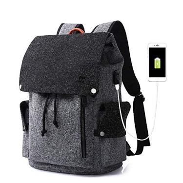 Imagem de Mochila escolar unissex durável, bolsa de viagem, mochila para homens e mulheres com porta de carregamento USB, adequada para escola, trabalho, compras etc.