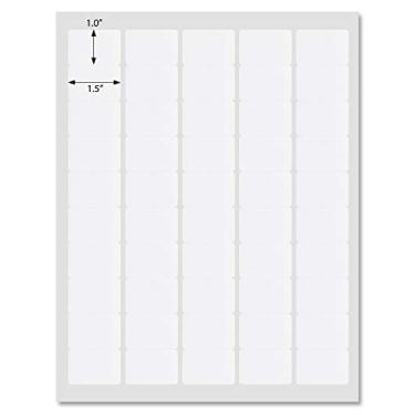 Imagem de Etiquetas retangulares padrão branco fosco 3,81 cm x 2,54 cm com instruções de modelo e impressão, 5 folhas, 250 etiquetas (X151)