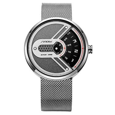 Imagem de Relógio de Pulso Masculino Design Criativo de Malha de Aço À Prova D'agua (C2)