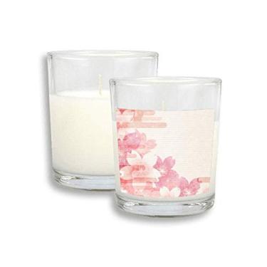 Imagem de Sakura Flower Pink Pattern Japan White Candles Cera de incenso perfumada de vidro