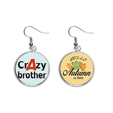Imagem de Breve Best Cool Crazy Fraternal Irmão Orelha Pendente Folha Outono Brinco Joia