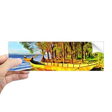 Imagem de DIYthinker Adesivo retangular para fotografia de arca litorânea, decalque de janela para notebook