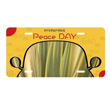 Imagem de DIYthinker Placa de carro com foto natural de folhas de plantas, placa de automóvel, decoração de carro