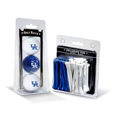 Imagem de Team Golf NCAA Kentucky Wildcats 3 bolas de golfe e 50 camisetas de golfe impressas com logotipo (3 unidades) e camisetas de golfe reguladas de 6 cm (50 unidades), multicoloridas